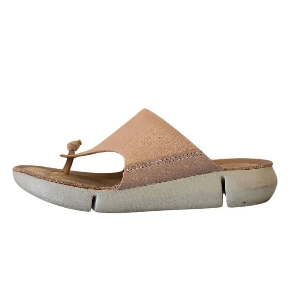 Clarks Womens Tri Carmen Light Pink Slip On Thong Sandals Size 6